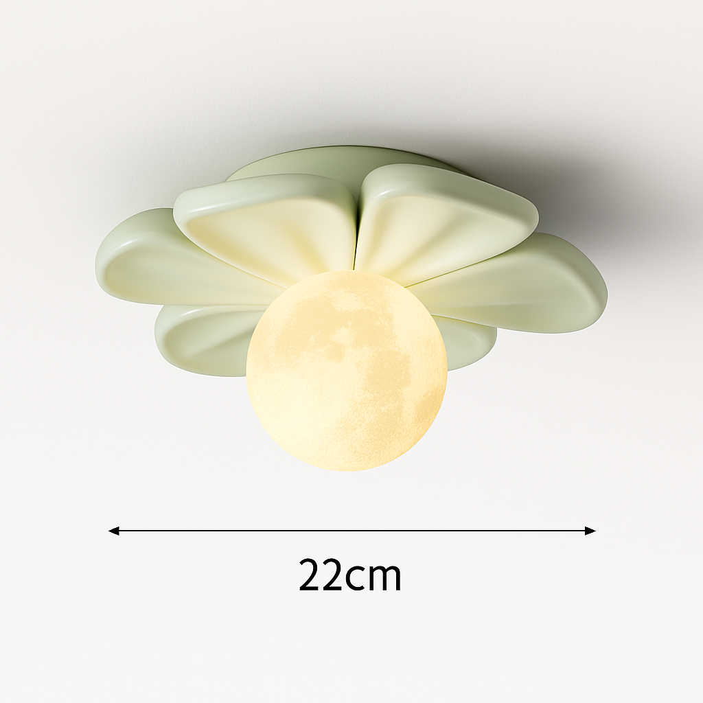 plafonnier 3d en forme de lune fleur en résine décorative - vue 7 sur 10