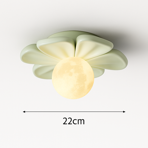 plafonnier 3d en forme de lune fleur en résine décorative - vue 8 sur 10