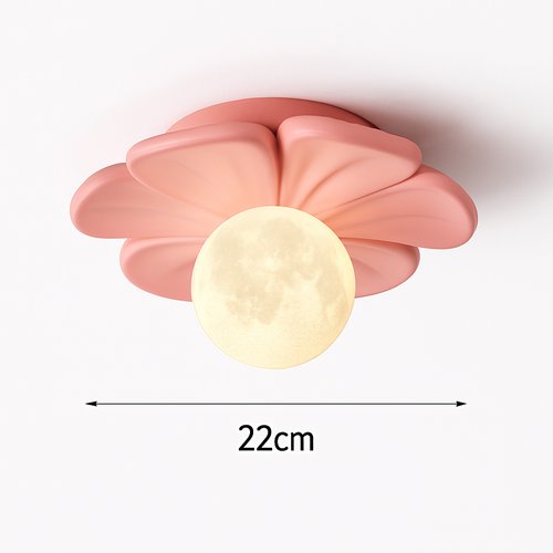 plafonnier 3d en forme de lune fleur en résine décorative - vue 9 sur 10
