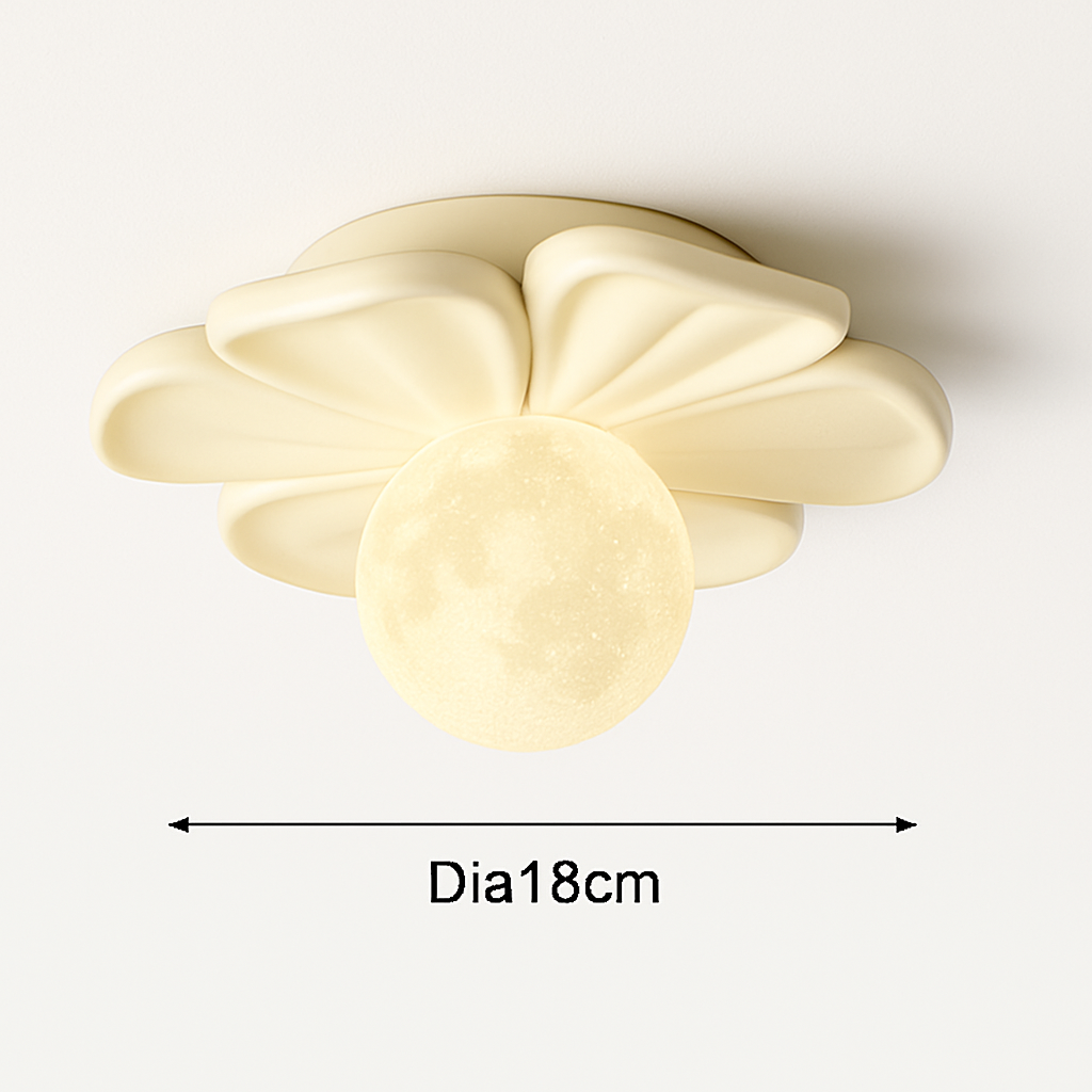 plafonnier 3d en forme de lune fleur en résine décorative
