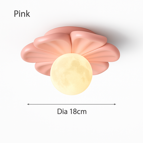 plafonnier 3d en forme de lune fleur en résine décorative - vue 11 sur 10