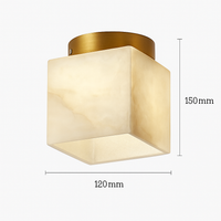Plafonnier Boule de marbre lumière d'entrée Led luxe en laiton doré petit carré toilettes chambre balcon allée Luminaire