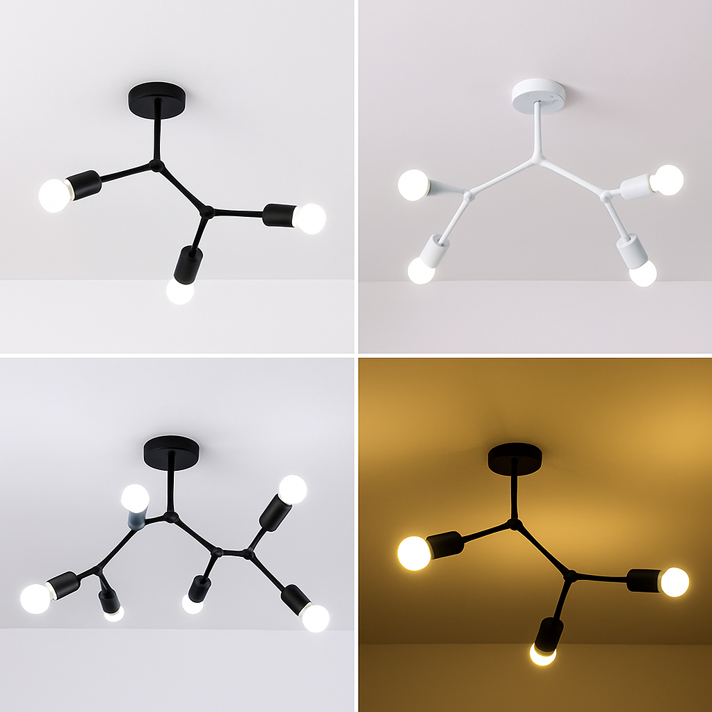 Plafonnier branche de spots style retro Personality - vue 4 sur 5