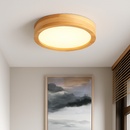 Plafonnier circulaire en bois massif