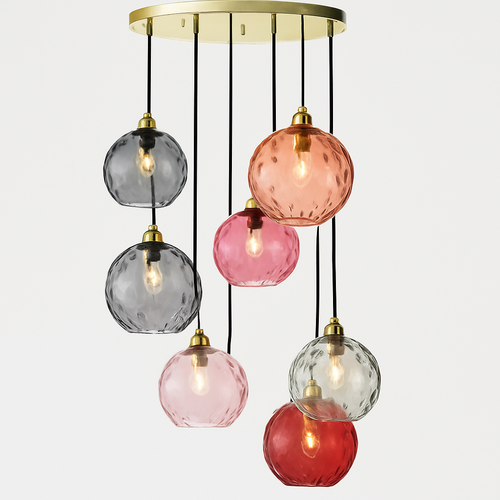 plafonnier classique en verre coloré design nordique pour intérieur - vue 2 sur 30