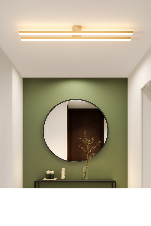 Plafonnier design industriel LED avec barre lumineuse Warren - vue 6 sur 9