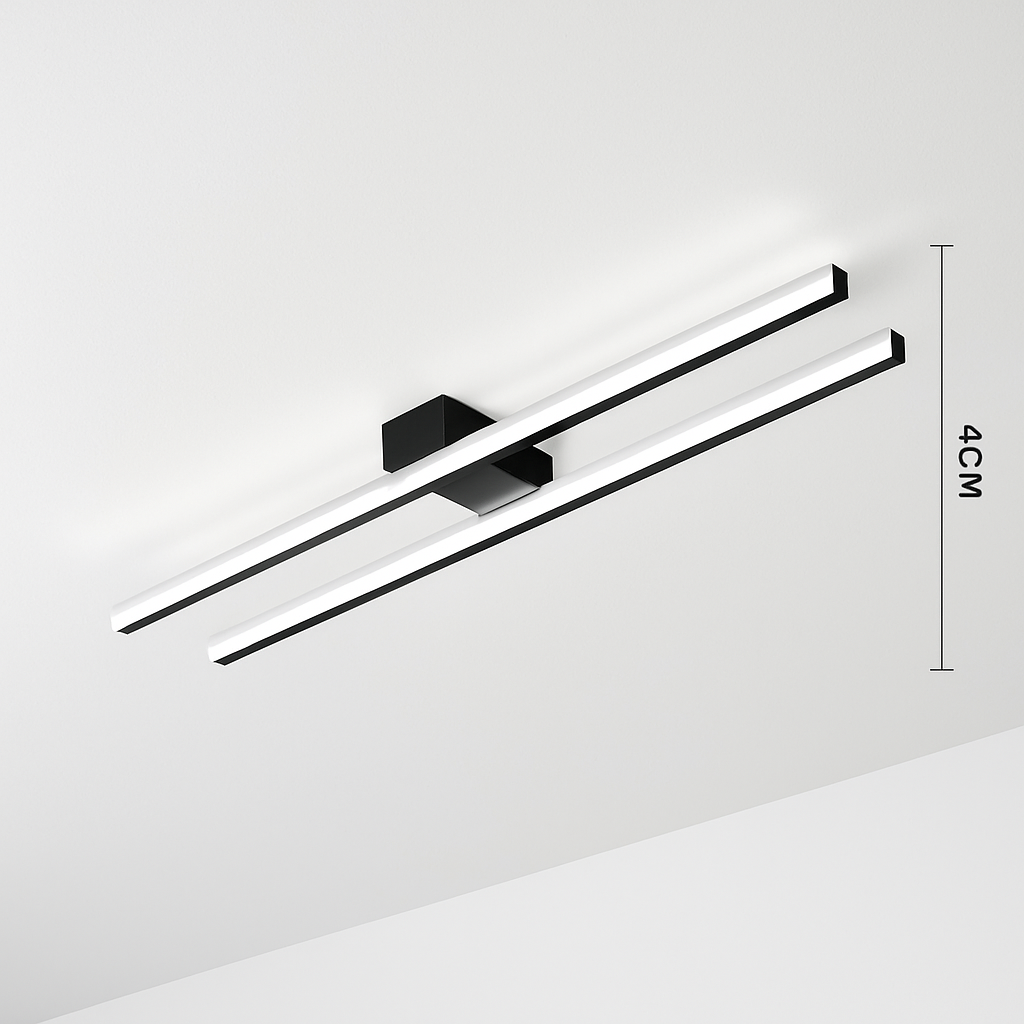 Plafonnier design industriel LED avec barre lumineuse Warren - vue 7 sur 9