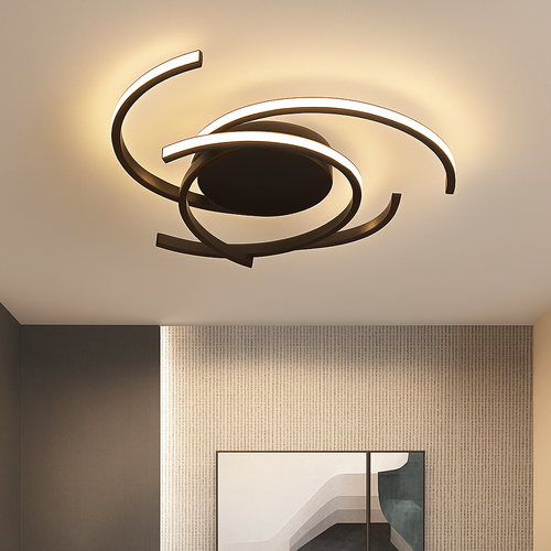 Plafonnier design LED avec des semi-cercles entrelacés Dilia - vue 2 sur 6