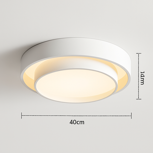 Plafonnier design LED avec double abat-jour arrondi Isaiah - vue 4 sur 5