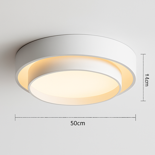 Plafonnier design LED avec double abat-jour arrondi Isaiah - vue 5 sur 5