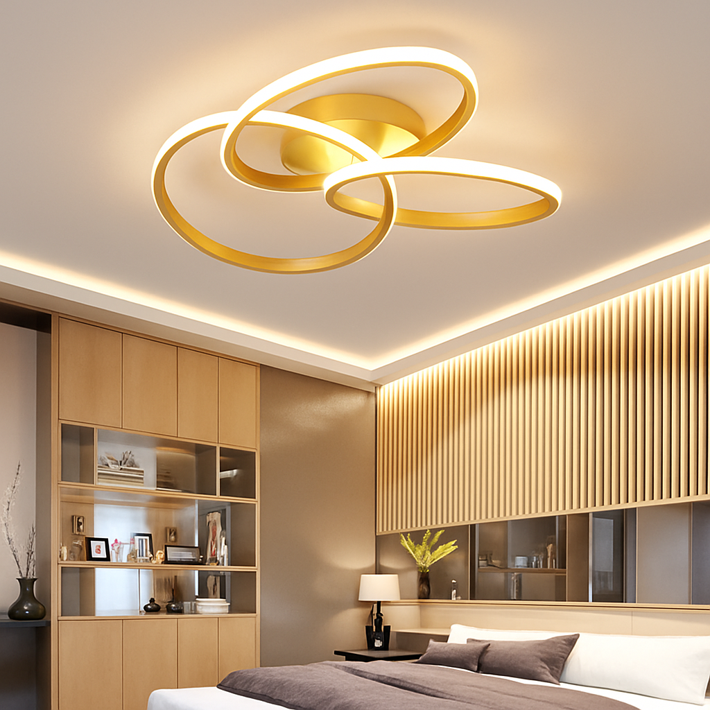 Plafonnier design LED avec plusieurs anneaux en métal Loft - vue 5 sur 10