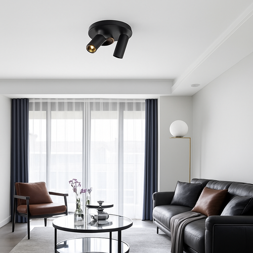 Plafonnier design à LED avec plusieurs cylindre en métal Loft - vue 2 sur 4