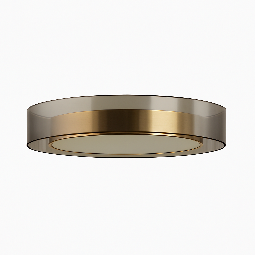 Plafonnier design LED doré avec disque Loft - vue 4 sur 6