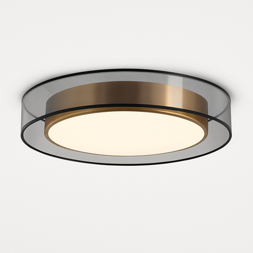 Plafonnier design LED doré avec disque Loft - vue 2 sur 6