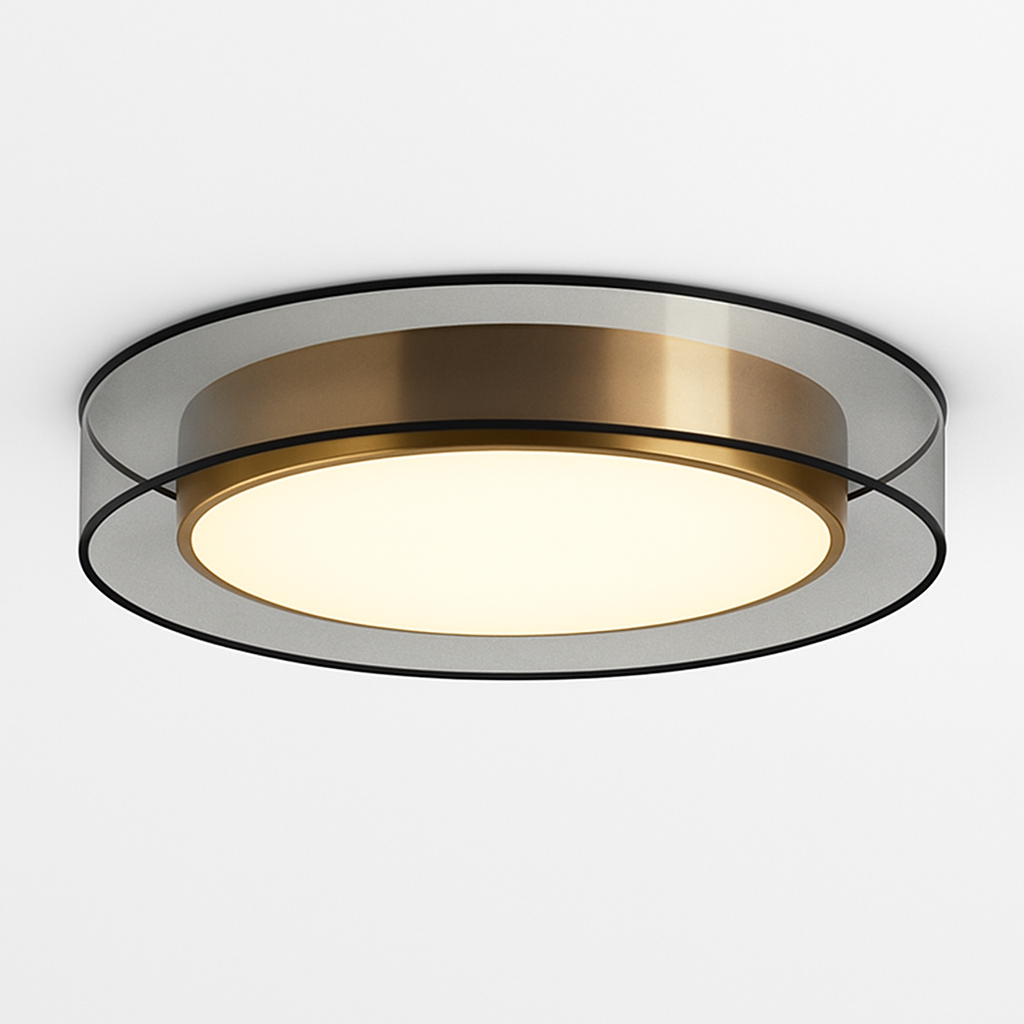 Plafonnier design LED doré avec disque Loft - vue 5 sur 6