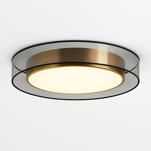 Plafonnier design LED doré avec disque Loft - vue 6 sur 6