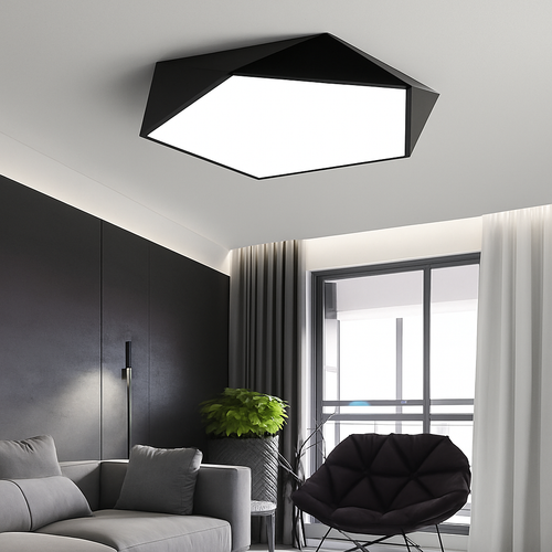 Plafonnier design LED géométrique de couleur - vue 3 sur 7