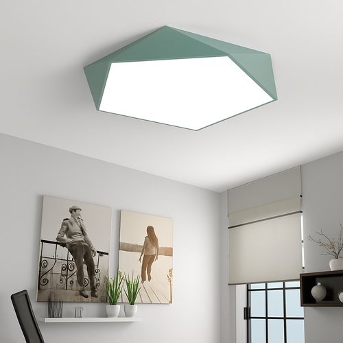 Plafonnier design LED géométrique de couleur - vue 4 sur 7