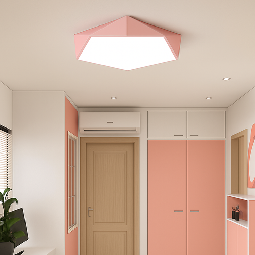 Plafonnier design LED géométrique de couleur - vue 6 sur 7