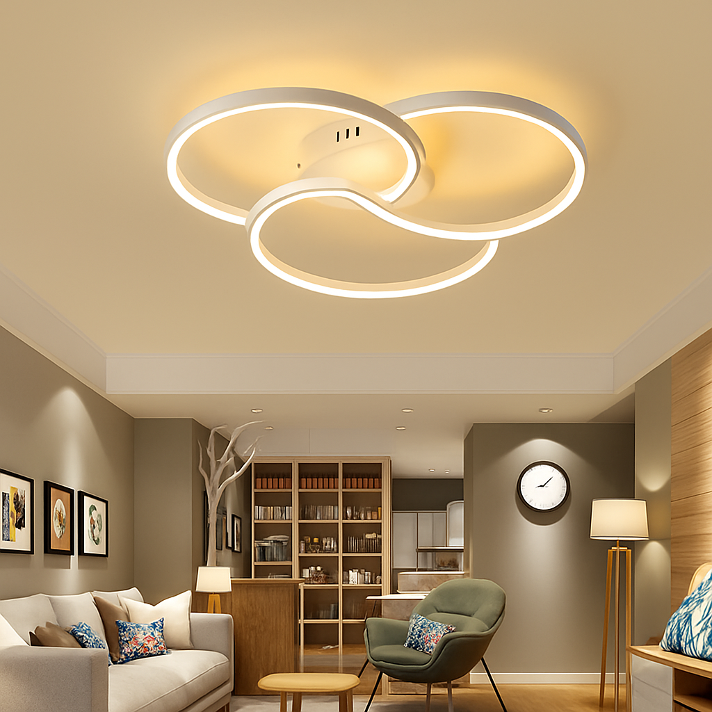 Plafonnier design LED rosace trois cercles Bwart - vue 5 sur 8