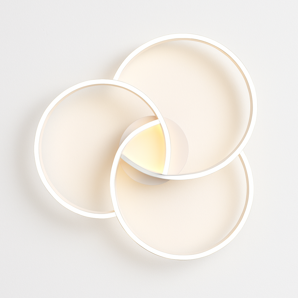 Plafonnier design LED rosace trois cercles Bwart - vue 7 sur 8