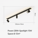 Plafonnier design moderne LED en métal noir avec plusieurs spots lumineux