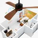 plafonnier en bois avec ventilateur télécommande et lumière intégrée