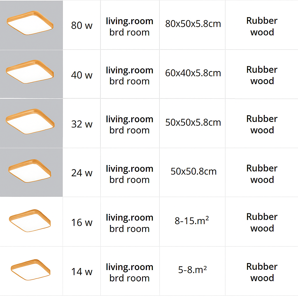 Plafonnier en bois à LED (plusieurs formes) - vue 12 sur 15