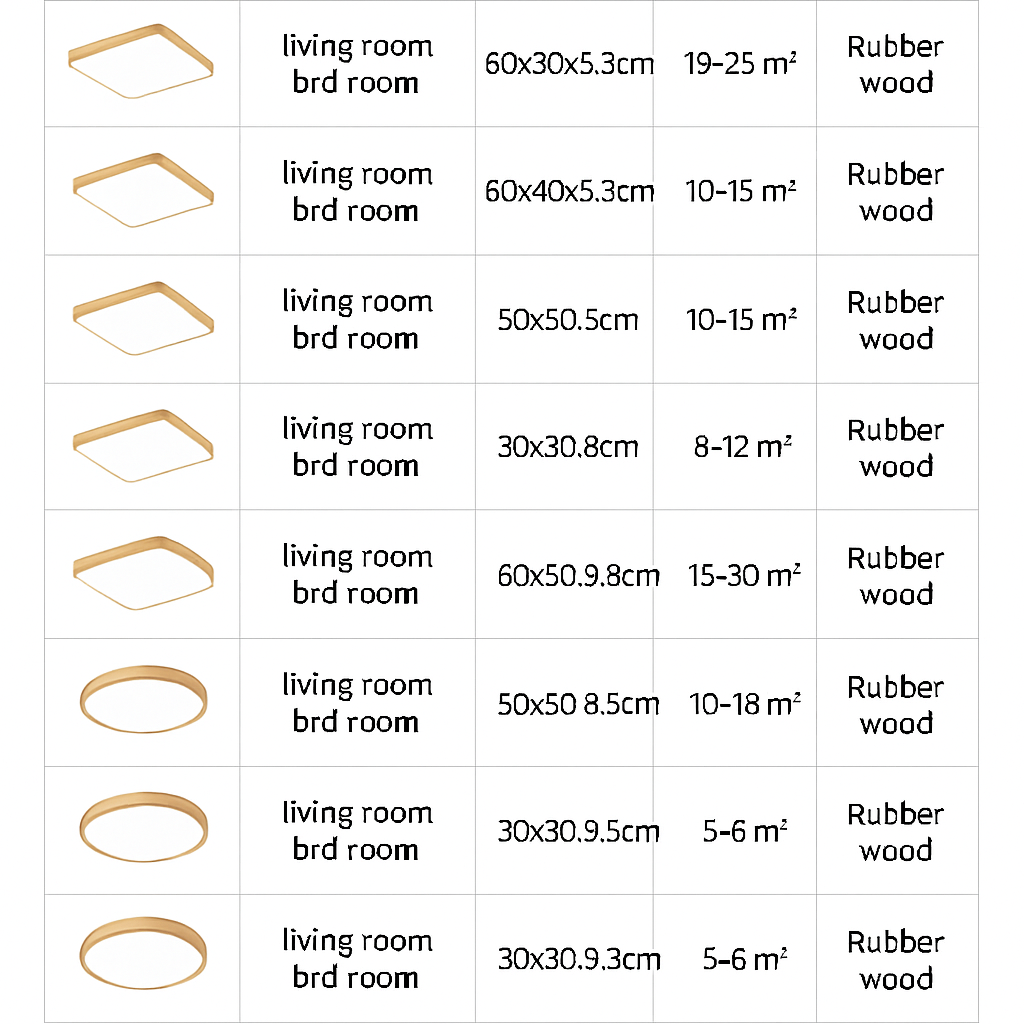 Plafonnier en bois à LED (plusieurs formes) - vue 15 sur 15