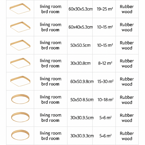 Plafonnier en bois à LED (plusieurs formes) - vue 16 sur 15