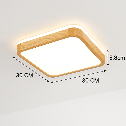 Plafonnier en bois à LED (plusieurs formes) - vue 5 sur 15