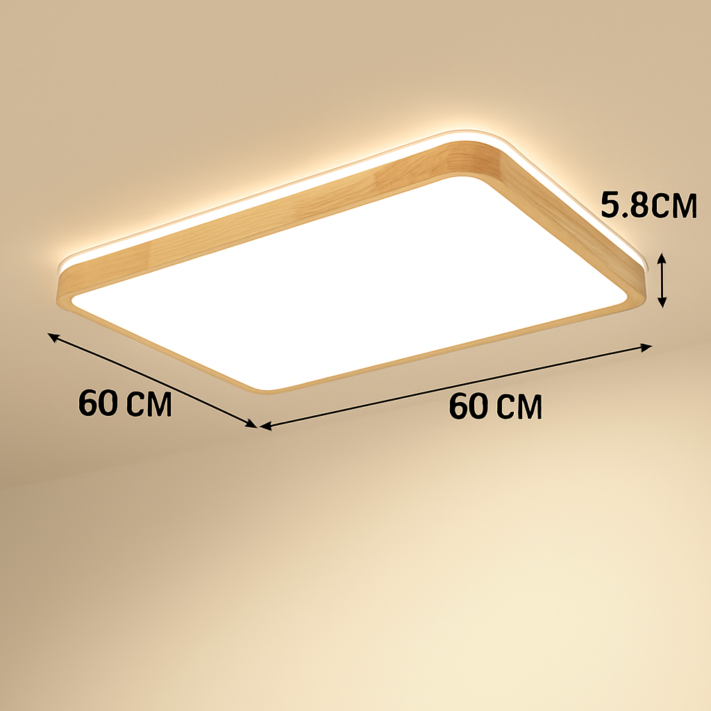 Plafonnier en bois à LED (plusieurs formes) - vue 8 sur 15