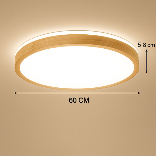 Plafonnier en bois à LED (plusieurs formes) - vue 10 sur 15