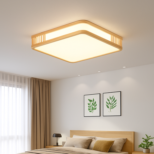 plafonnier en bois naturel à led pour décoration intérieure - vue 4 sur 14