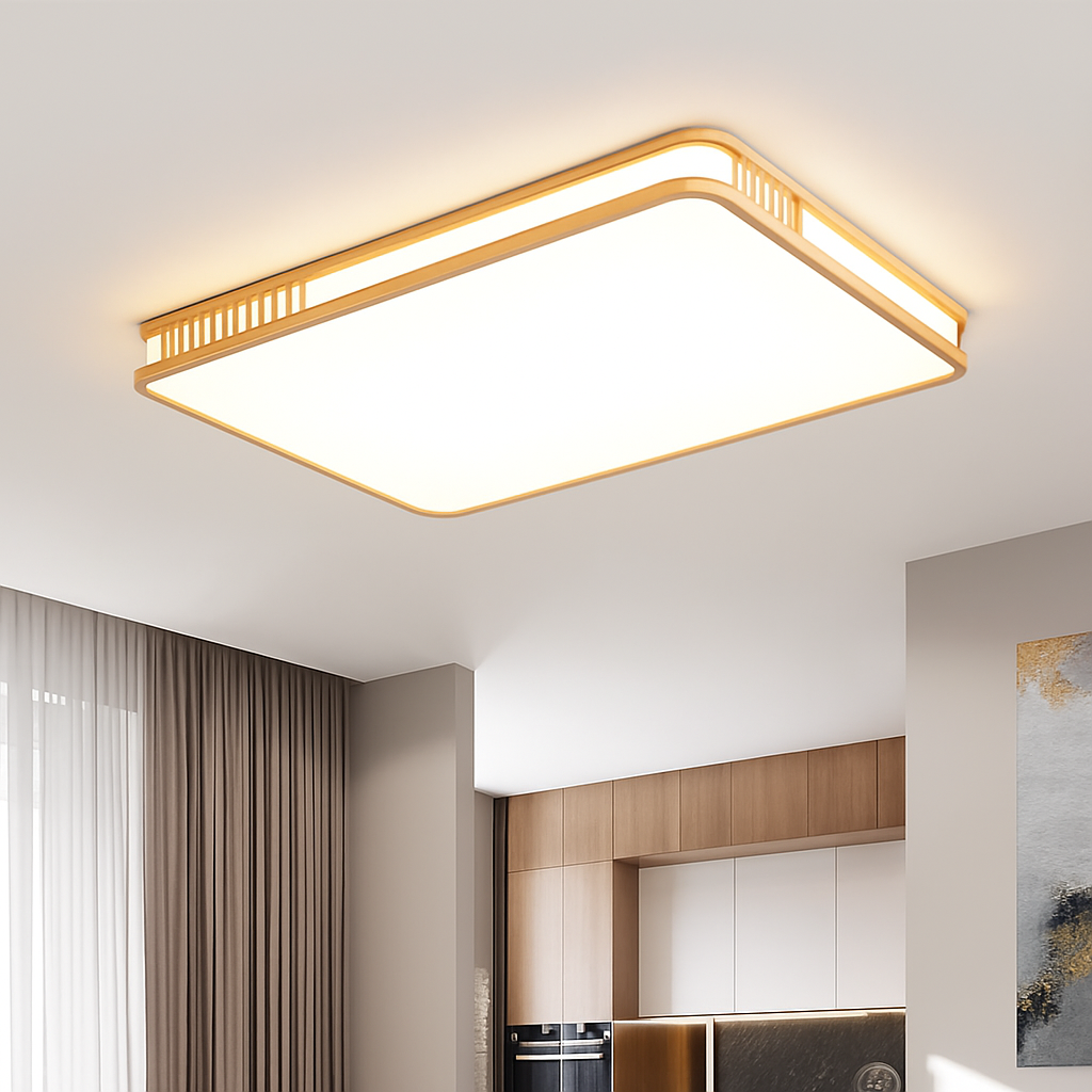plafonnier en bois naturel à led pour décoration intérieure - vue 5 sur 14