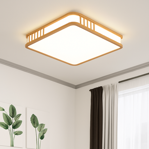 plafonnier en bois naturel à led pour décoration intérieure - vue 7 sur 14