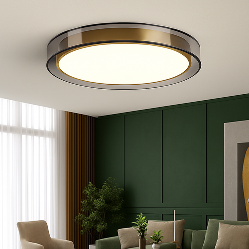 plafonnier en cuivre modernes abat-jour en maille Double abat-jour salon Led éclairage de plafond Loft chambre lumières créatives - vue 3 sur 9