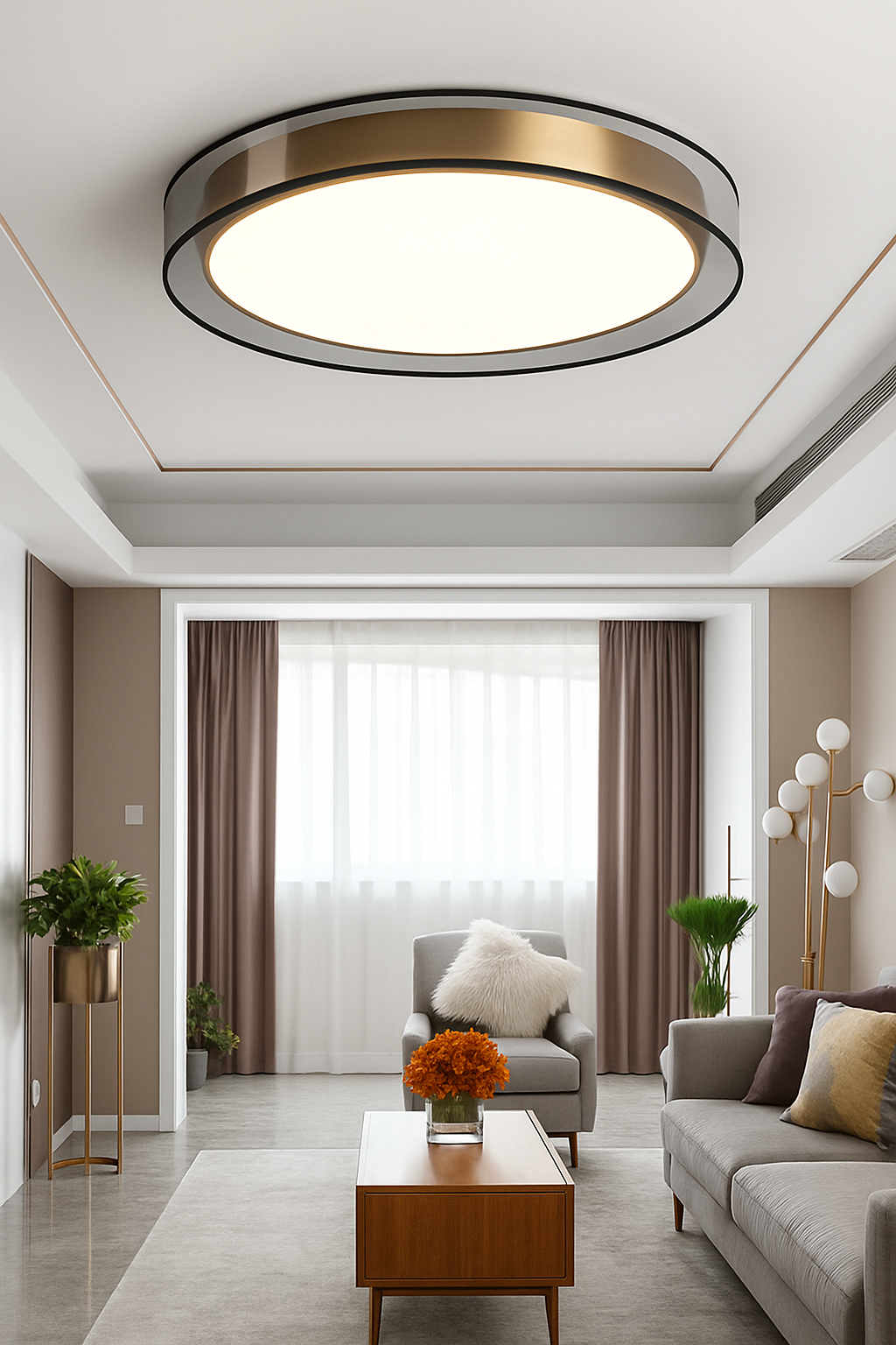 plafonnier en cuivre modernes abat-jour en maille Double abat-jour salon Led éclairage de plafond Loft chambre lumières créatives - vue 6 sur 9
