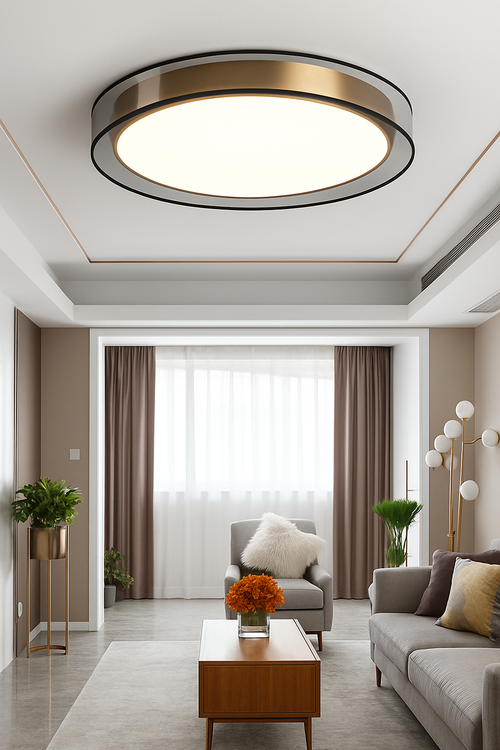plafonnier en cuivre modernes abat-jour en maille Double abat-jour salon Led éclairage de plafond Loft chambre lumières créatives - vue 7 sur 9
