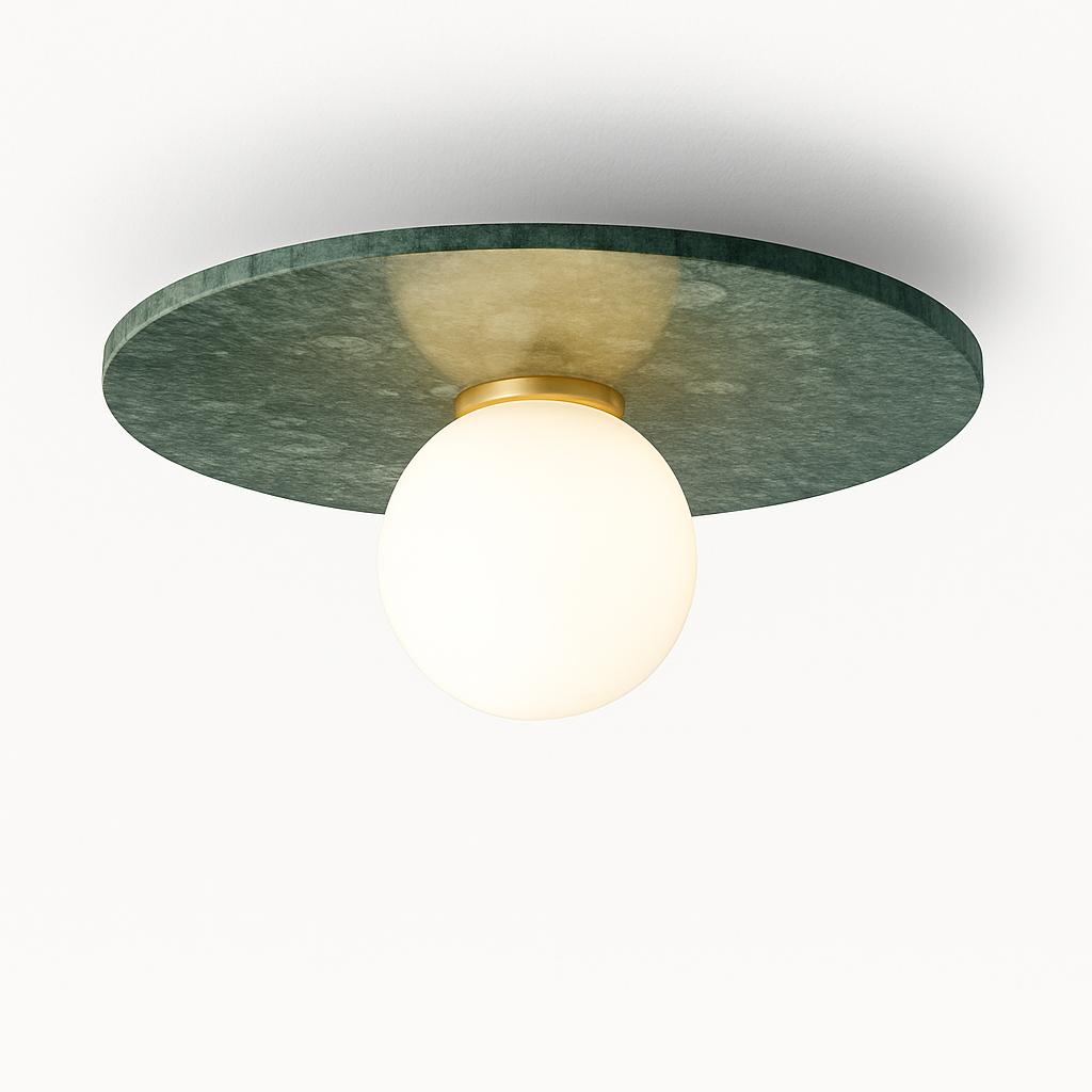 Plafonnier en marbre nordique pour la décoration intérieure salon chambre éclairage en marbre blanc noir vert pierre allée couloir lampe - vue 1 sur 9