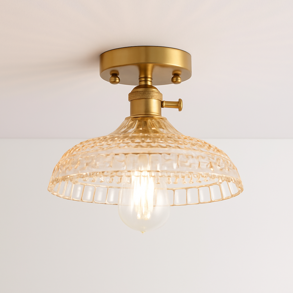 plafonnier en verre nordique rétro loft vintage moderne abat-jour - vue 9 sur 26