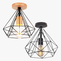 plafonnier industriel rétro led cage métal vintage luminaire