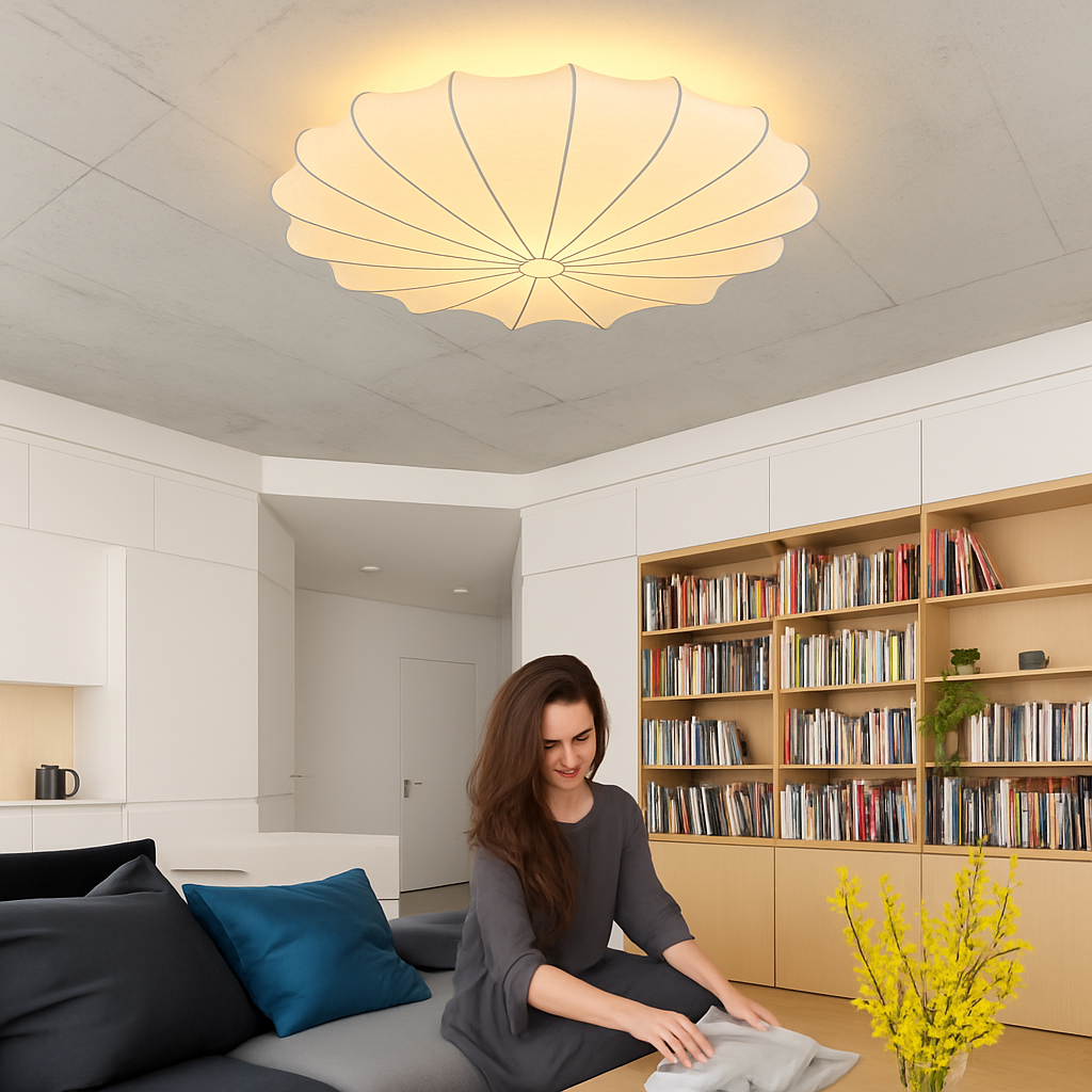 Plafonnier japonais art rond lumière minimaliste plafonnier chambre lampe salon personnalité nelson lampe - vue 3 sur 12