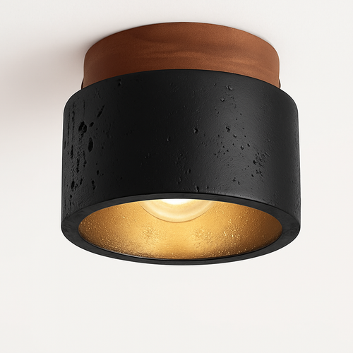 plafonnier japonais wabi-sabi en pierre pour extérieur et intérieur - vue 2 sur 14