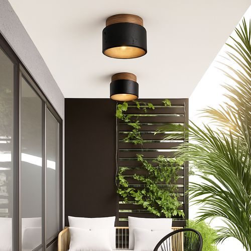 plafonnier japonais wabi-sabi en pierre pour extérieur et intérieur - vue 3 sur 14