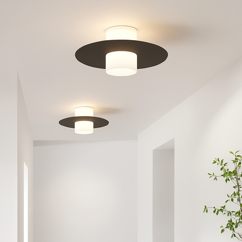 Plafonnier Led allée couloir couloir lustre moderne plafonnier pour salon salle à manger cuisine chambre noir blanc - vue 2 sur 6