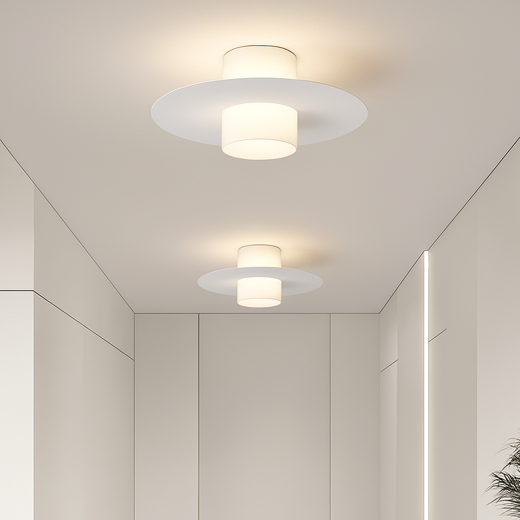 Plafonnier Led allée couloir couloir lustre moderne plafonnier pour salon salle à manger cuisine chambre noir blanc - vue 4 sur 6