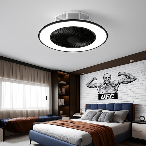 plafonnier led avec ventilateur design moderne 2021 - vue 4 sur 10