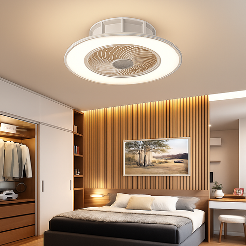 plafonnier led avec ventilateur design moderne 2021 - vue 5 sur 10