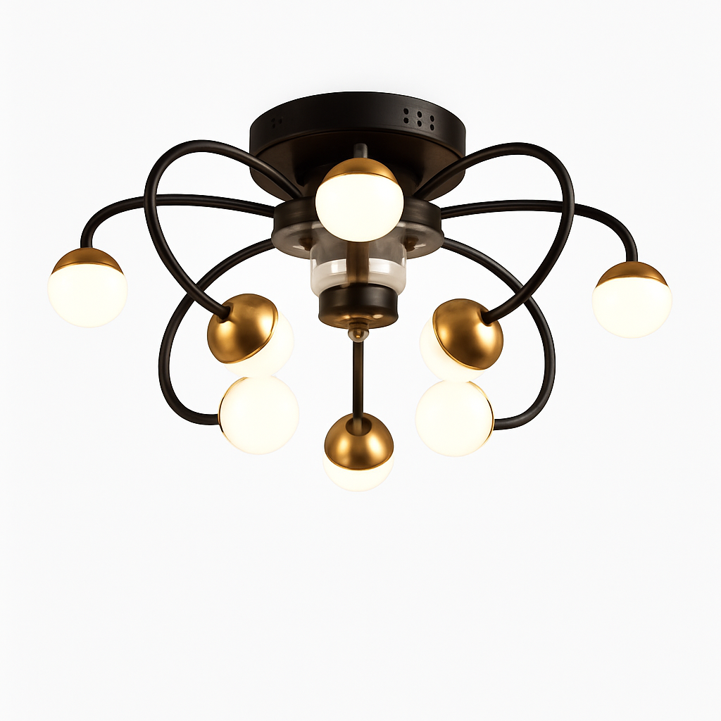 plafonnier led boule de verre ventilateur minimaliste éclairage moderne